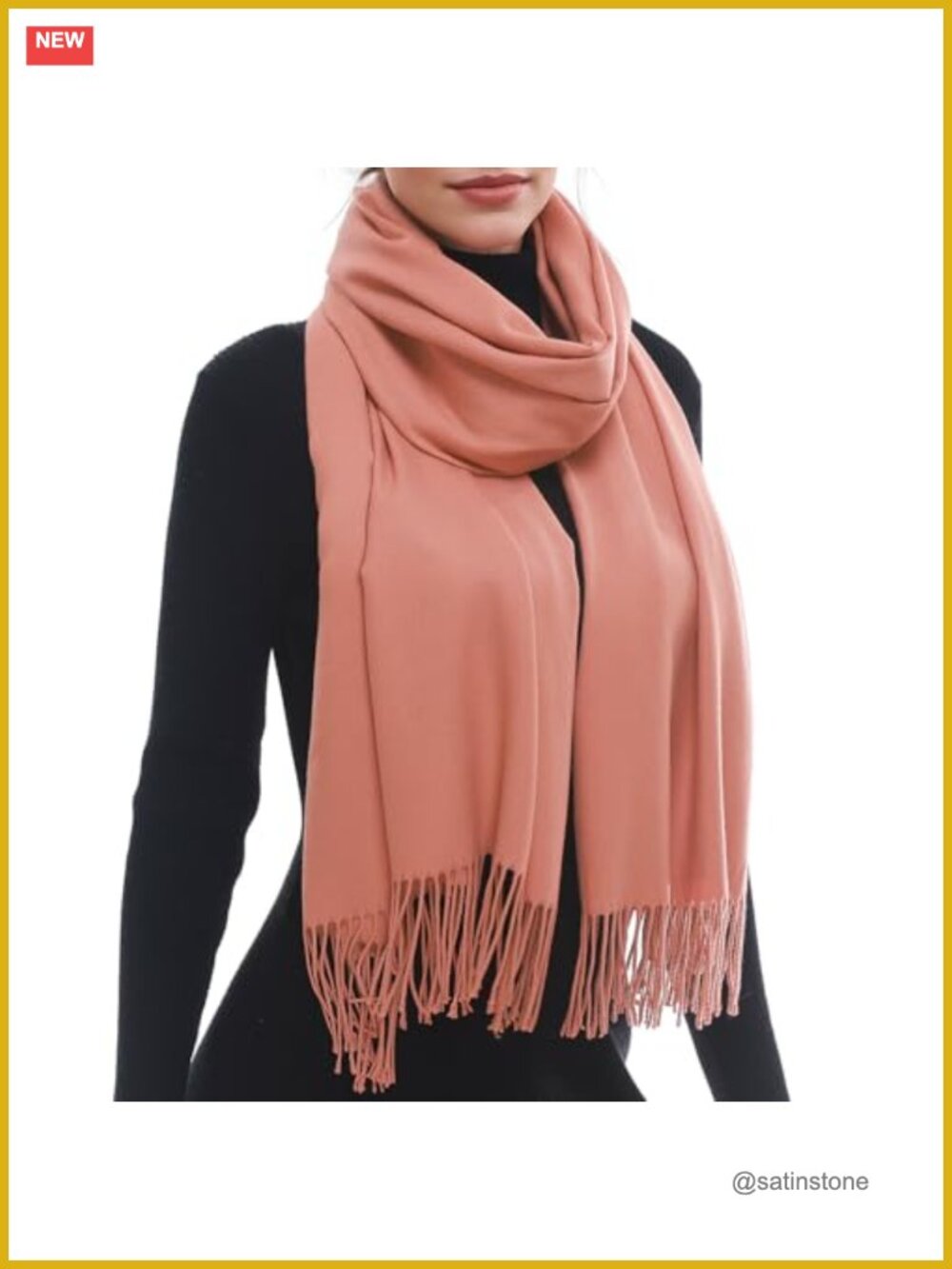 Women's Oversized Pashmina Scarf Shawl Wrap with Tassels